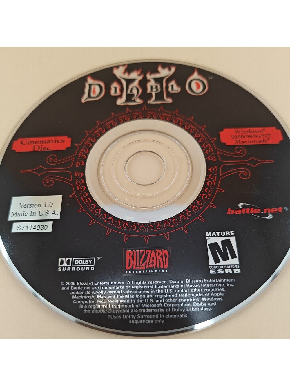 Diablo II PC Game Cinematics Disc Only Blizzard